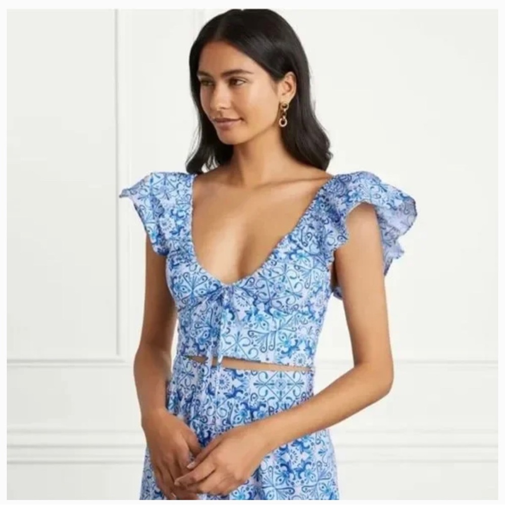 NWT Hill House Alexa Blue Mosaic Top S